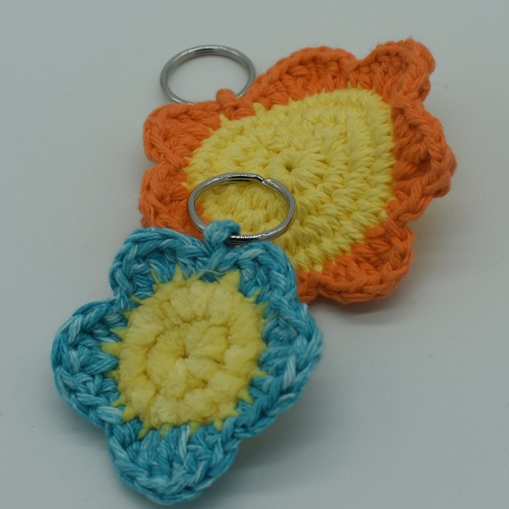 Handcrafted Crochet Daisy keychains Set Of Two